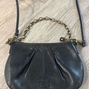 Vintage 90’s Fossil Black Leather Small Crossbody Bag Purse
